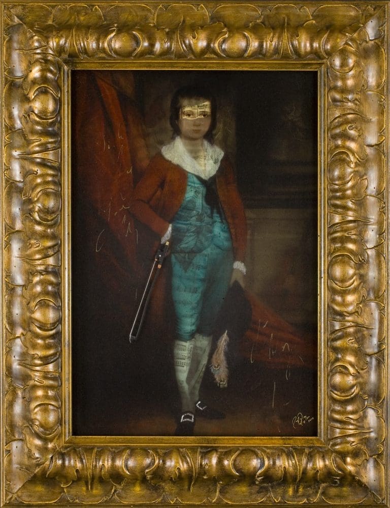 The Musician 27 x 21 inches Layered Mixed Media