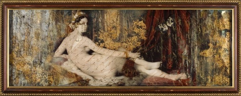 Unfolding Desires 24 x 60 inches Layered Mixed Media