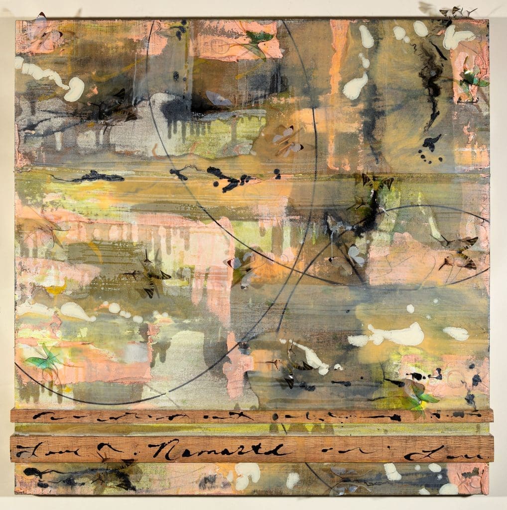 SOLD! Peaceful Flight 48 x 48, Acrylic, resin and butterflies on canvas