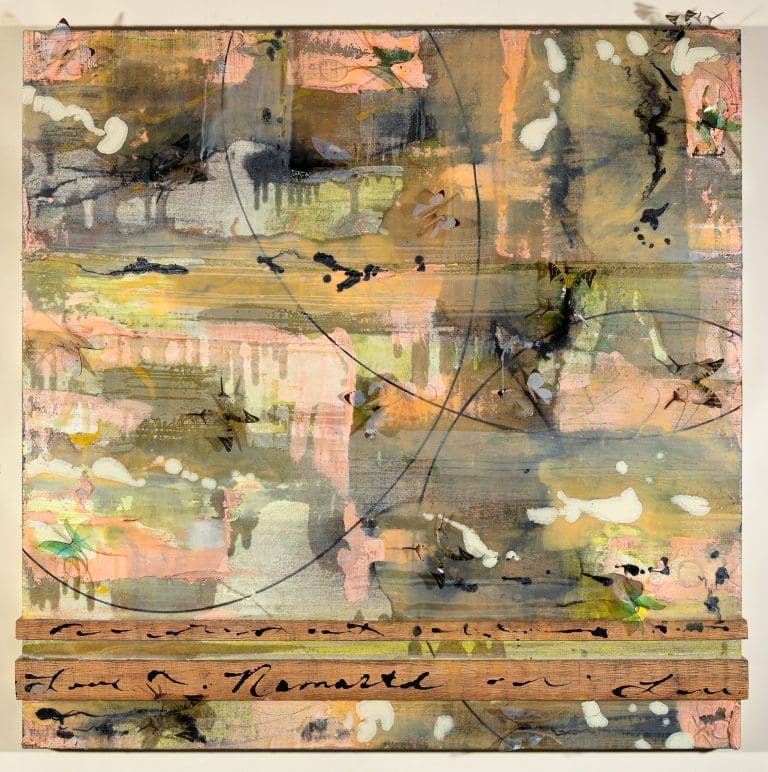 SOLD! Peaceful Flight 48 x 48, Acrylic, resin and butterflies on canvas