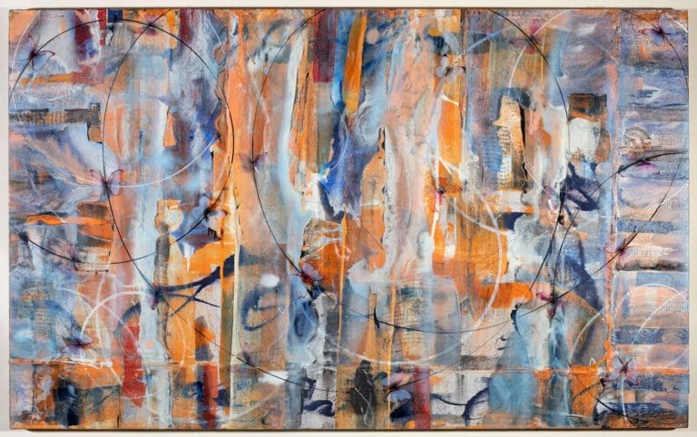 Winds of Time 48x78 Acrylic, Resin and Butterflies on Canvas