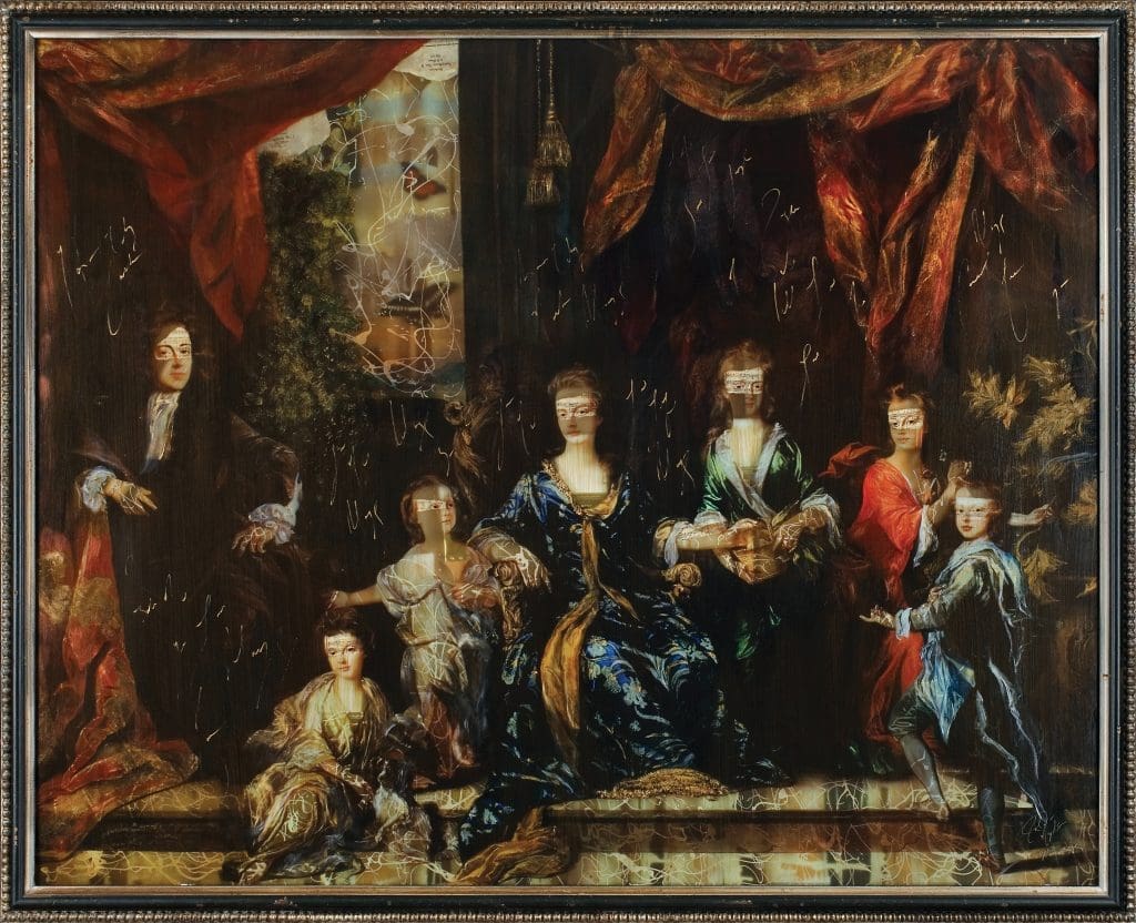 Full House 53 x 65 inches Layered Mixed Media