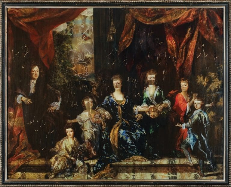 Full House 53 x 65 inches Layered Mixed Media