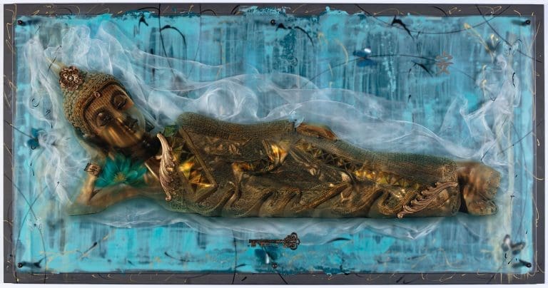 Tranquility's Muse 31x61 Layered Mixed Media