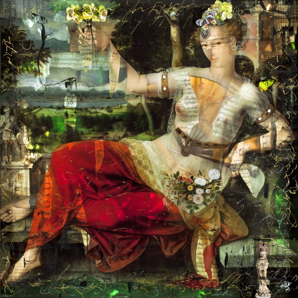 La Boheme 50x50 inches Layered Mixed Media